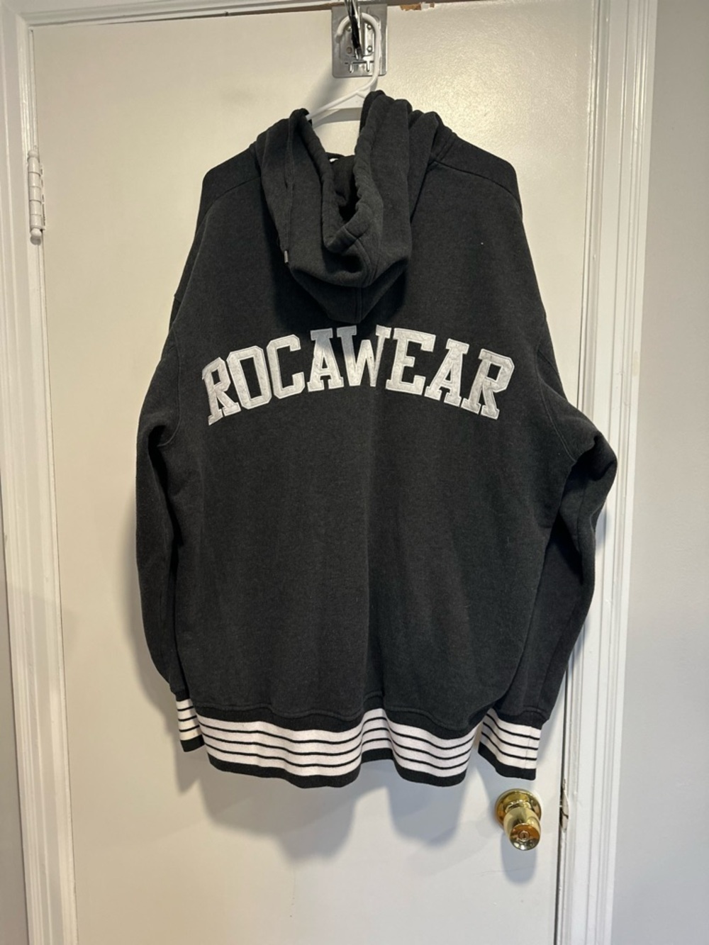 VTG Rocawear Y2K Full Zip Sz:3X Gray Sellout Hoodie Baggy Hip Hop Rap Jay-Z Era.